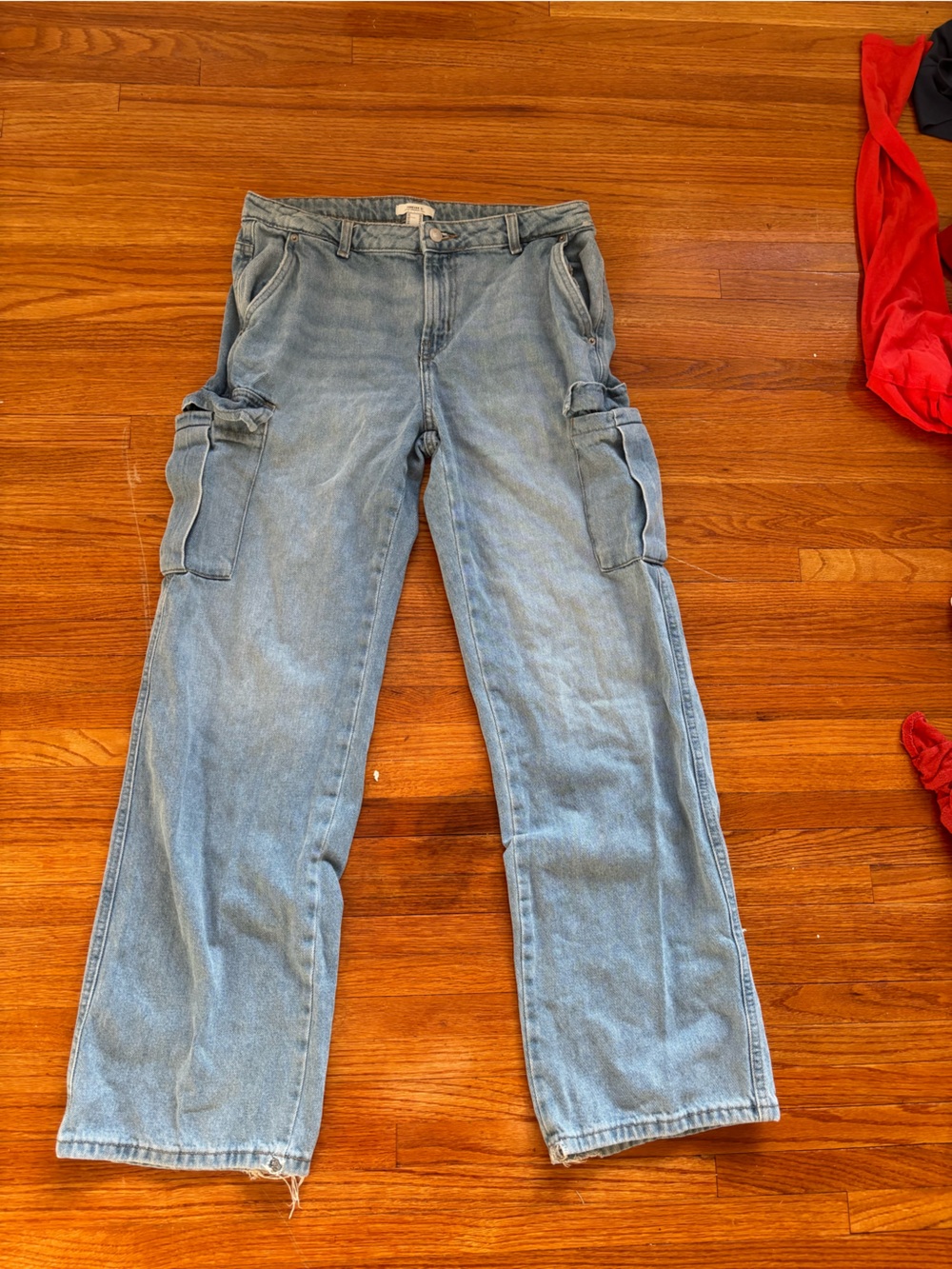 Forever 21 Light Blue Men’s Bootcut Cargo Jeans